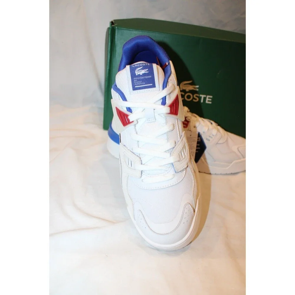 Lacoste LT 125 124 7 SMA White/Red/Blue Men’s Leather Sneakers US 8 EU 40.5